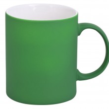 Кружка Promo c прорезиненным покрытием, зеленая