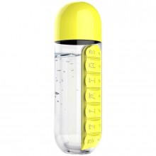 Бутылка с таблетницей In Style, желтая