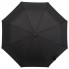 Складной зонт Wood Classic с серой окантовкой, черный