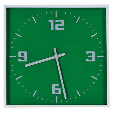 Часы настенные "КВАДРАТ"; зеленый, 30*30 см; пластик; без элементов питания