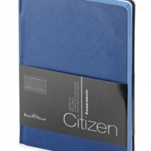 Ежедневник недатированный New Citizen, А5, синий, белый блок, синий обрез, ляссе