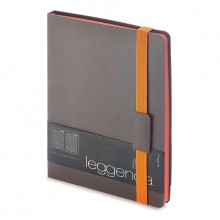Ежедневник недатированный Leggenda, B5, серый, бежевый блок, оранжевый обрез, ляссе