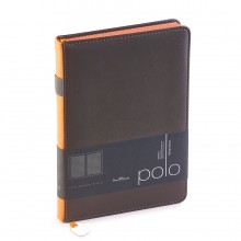 Ежедневник недатированный Polo, А5, серый, белый блок, оранжевый обрез, ляссе, шильд