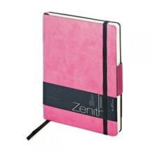Ежедневник недатированный Zenith, розовый, В6, бежевый блок, без обреза, ляссе, на резинке