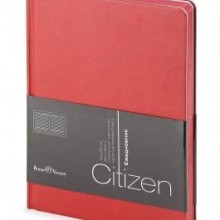 Ежедневник недатированный New Citizen, А5, бордовый, белый блок, бордовый обрез, ляссе