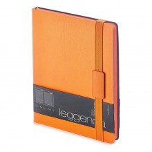 Ежедневник недатированный Leggenda, B5, оранжевый, бежевый блок, оранжевый обрез, ляссе