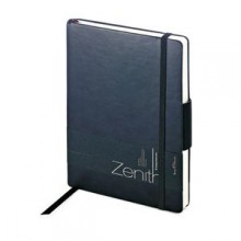 Ежедневник недатированный Zenith, черный, В6, бежевый блок, без обреза, ляссе, на резинке