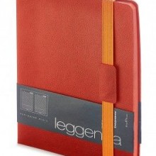 Ежедневник недатированный Leggenda, B5, красный, бежевый блок, оранжевый обрез, ляссе