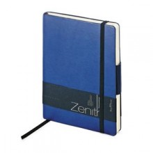 Ежедневник недатированный Zenith, темно-синий, В6, бежевый блок, без обреза, ляссе, на резинке