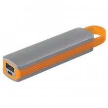 Универсальное зарядное устройство "Fancy" (2200mAh), серый с оранжевым, 12,9х2,7х2,2 см,пластик
