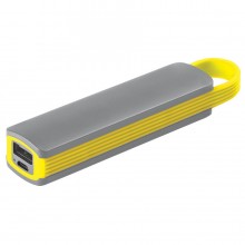 Универсальное зарядное устройство "Fancy" (2200mAh), серый с желтым, 12,9х2,7х2,2 см,пластик