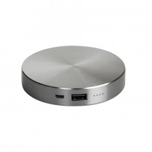 Универсальное зарядное устройство "UFO" (6000mAh) в подарочной коробке,темно-серый,8,6х1,5 см,металл