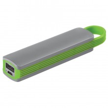 Универсальное зарядное устройство "Fancy" (2200mAh), серый с зеленым, 12,9х2,7х2,2 см,пластик