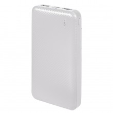 Универсальный аккумулятор Rib 10 (10000 мАч), белый, 13,5х6.8х1,5 см