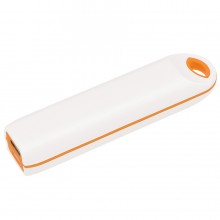 Универсальное зарядное устройство "Timber" (2000mAh),белый с оранжевым, 11х2,1х2,4 см,пластик