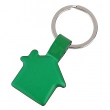Брелок "Дом",зеленый,3,5х3х0,2см,металл