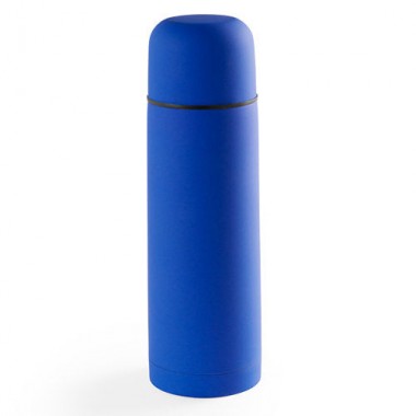 Термос вакуумный "Flask",сталь с покрытием софт тач, синий, 500 мл.