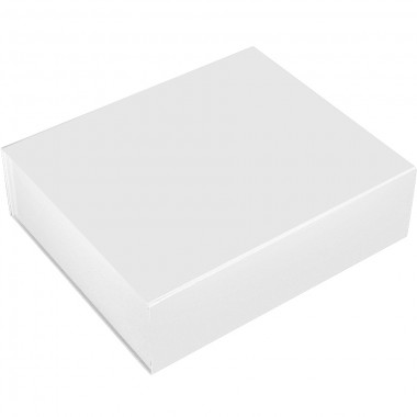 Коробка подарочная складная, белый, 37х30х11 см, кашированный картон, тиснение
