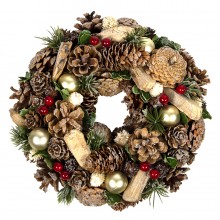 Новогоднее украшение "Christmas", диаметр 22 см, пластик, дерево, зеленый с блестками