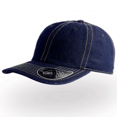Бейсболка "DAD HAT", темный джинс, 6 клиньев, 100% хлопок, 280грм2, металлическая застежка