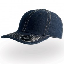 Бейсболка "DAD HAT", темный джинс, 6 клиньев, 100% хлопок, 280грм2, металлическая застежка