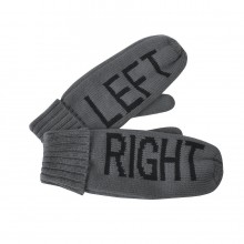 Варежки "LEFT&RIGHT", серый, L, акрил/флис внутри, шеврон