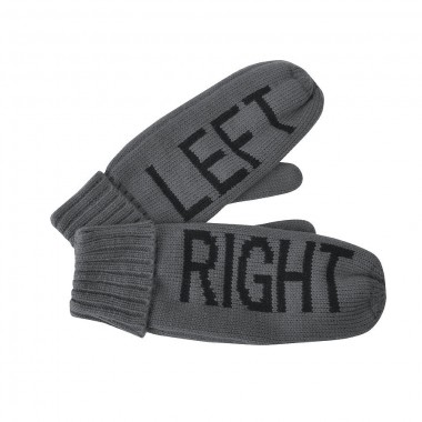 Варежки "LEFT&RIGHT", серый, L, акрил/флис внутри, шеврон