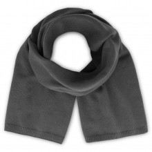 Шарф вязаный двойной "WIND SCARF-S", тёмно-серый,100% переработанный полиэстер