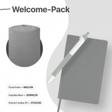 Набор подарочный WELCOME-PACK: бизнес-блокнот, ручка, коробка, серый