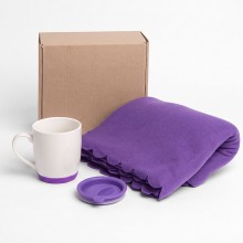 Набор подарочный ДАРИ ТЕПЛО!: плед, кружка с крышкой, коробка, фиолетовый Набор подарочный ДАРИ ТЕПЛО!: плед, кружка с крышкой, коробка, фиолетовый