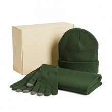 Набор подарочный Green Christmas: шапка, варежки, перчатки в коробке Набор подарочный Green Christmas: шапка, варежки, перчатки в коробке