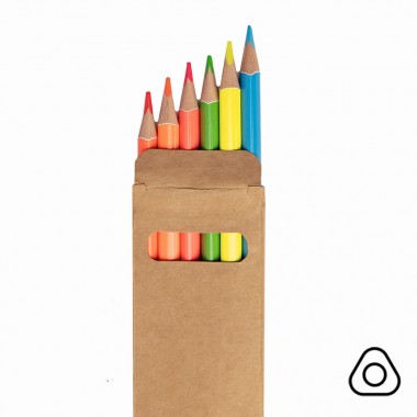 Цветные карандаши NEON, 6 цветов, дерево, картон