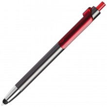 PIANO TOUCH, ручка шариковая со стилусом для сенсорных экранов, графит/красный, металл/пластик