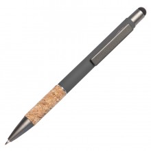 Ручка шариковая FACTOR GRIP со стилусом, серый/темно-серый, металл, пластик, пробка, софт-покрытие Ручка шариковая FACTOR GRIP со стилусом, серый/темно-серый, металл, пластик, пробка, софт-покрытие