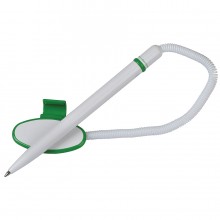 FOX SAFE TOUCH, ручка шариковая с держателем, зеленый/белый, пластик