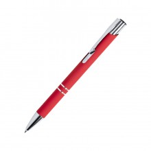 ZROMEN, ручка шариковая, красный, металл, софт-покрытие