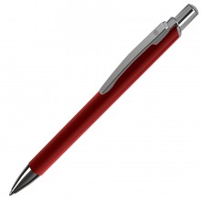 WORK, ручка шариковая, красный/хром, металл
