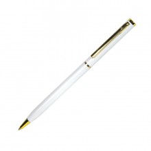 SLIM, ручка шариковая, белый/золотистый, металл SLIM, ручка шариковая, белый/золотистый, металл