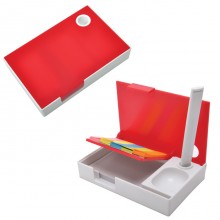 Набор канцелярский "Handy":ручка,блокнот и листочки для записи post-it, белый с красным, 10,1х6,5х1,