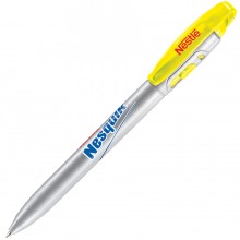 X-3, ручка шариковая, прозрачный желтый/серый, пластик
