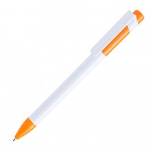 Ручка шариковая MAVA, белый/оранжевый, пластик