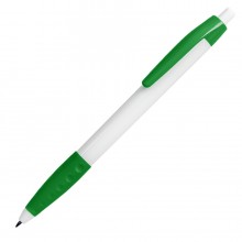Ручка шариковая N9 с грипом, белый/зеленый, пластик Ручка шариковая N9 с грипом, белый/зеленый, пластик
