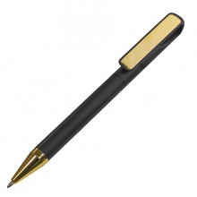Ручка шариковая GLOSSY GOLD, черный металлик/золотой, пластик, металл Ручка шариковая GLOSSY GOLD, черный металлик/золотой, пластик, металл