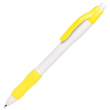 N4, ручка шариковая с грипом, белый/желтый, пластик