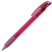 NOVE LX, ручка шариковая с грипом, прозрачный розовый/хром, пластик NOVE LX, ручка шариковая с грипом, прозрачный розовый/хром, пластик