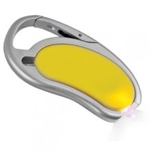 Авторучка с фонариком на карабине; желтый; 7,5х4,3х0,8 см; пластик; тампопечать