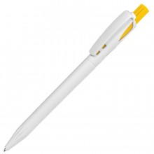 Ручка шариковая TWIN WHITE, белый/желтый, пластик