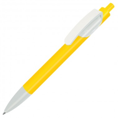 TRIS, ручка шариковая, желтый корпус/белый, пластик