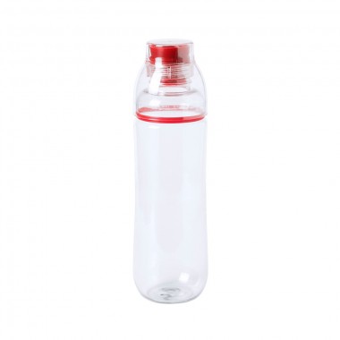 Бутылка для воды FIT, 700 мл; 24,5х7,4см, прозрачный с красным, пластик rPET