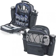 Набор для пикника на 4 персоны "ЭКСПЕДИЦИЯ" : рюкзак, термоотсек, 2 чехла для бутылок, плед, приборы